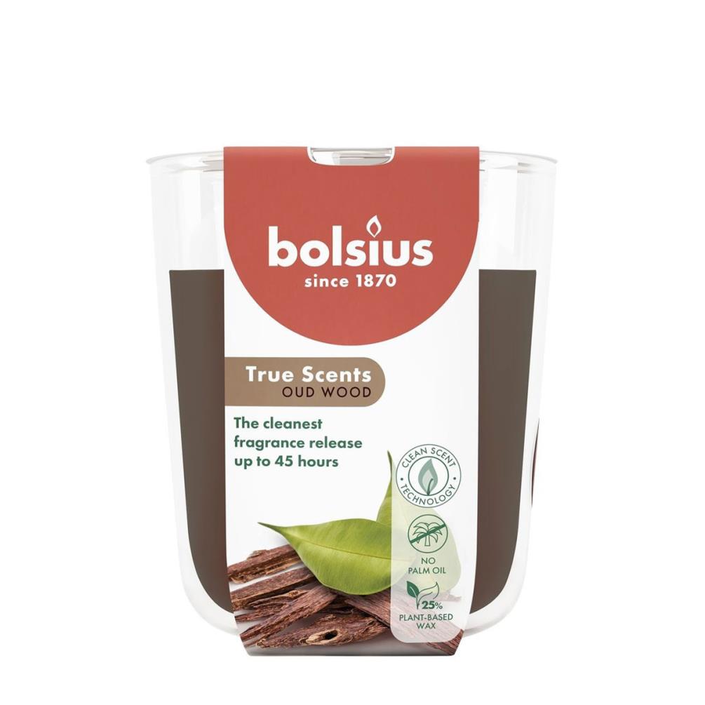 Bolsius Oud Wood True Scents Medium Glass Jar Candle £5.84
